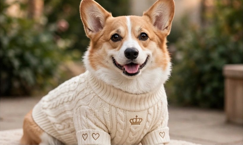 Mia modeling the Cream Knit Sweater design concept